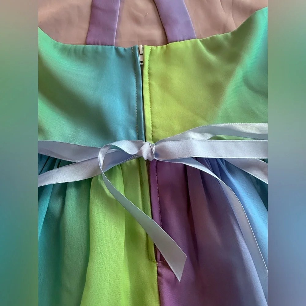 Rare Editions Rainbow Dress with High-Low Hem - Picture 7 of 7